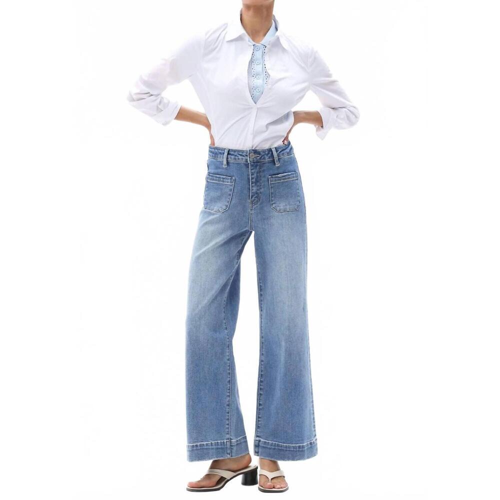 NEW BAYEAS high rise wide leg jeans in blue